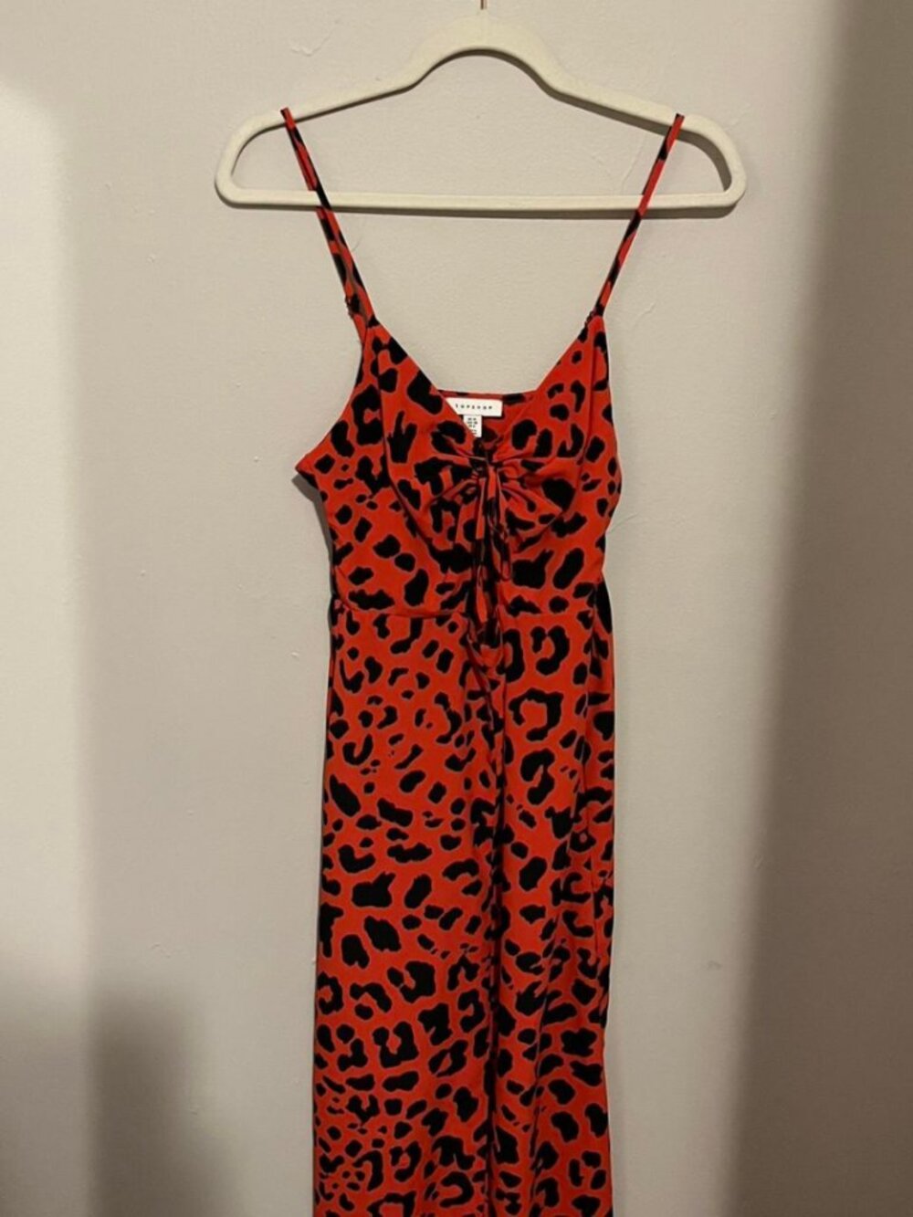 Topshop Women's Red and Black Dress